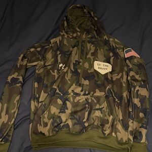 Baseballism Camouflage Hoodie with Flag Patch Size Medium